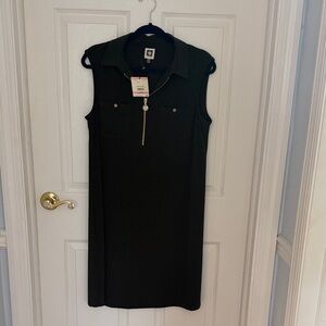 Anne Klein Sleeveless Zip Polo Midi Dress